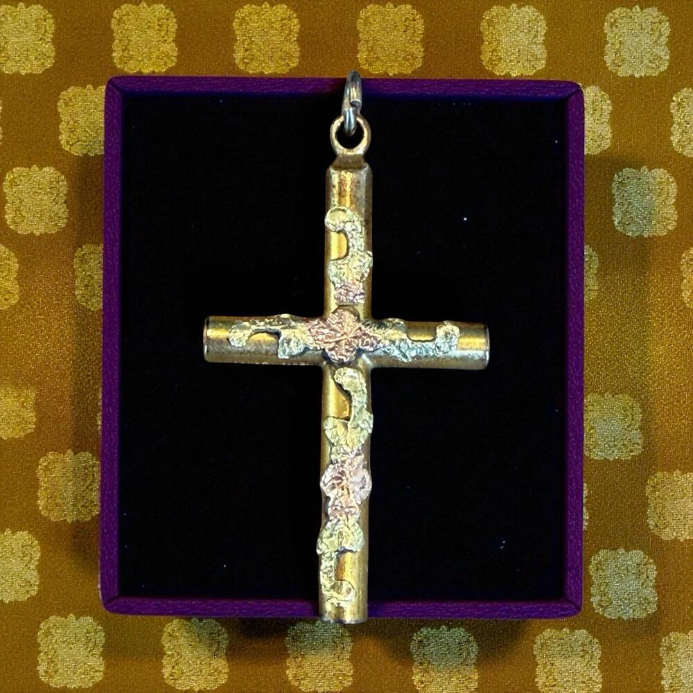Vintage Mid-Century Yellow Gold Fill Cross Pendant